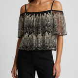 Rabanne Embroidered short sleeve top