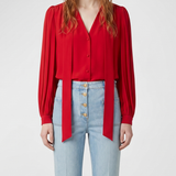 Valentino Garavani Scarf-detailed silk georgette blouse