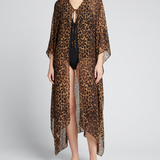 Saint Laurent Leopard-print wool kaftan