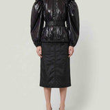 Saint Laurent Nylon pencil midi skirt