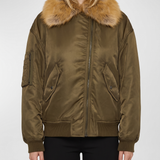 Saint Laurent Fur-collar puffer jacket