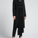 Fendi Shearling-collar wool coat