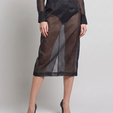 The Frankie Shop Peri sheer midi skirt