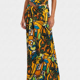 Christopher Esber Printed draped silk maxi skirt