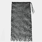 The Frankie Shop Nelaya leather macramé skirt