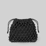 The Frankie Shop Morgan leather macramé small pouch