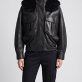The Frankie Shop Napa hooded leather jacket
