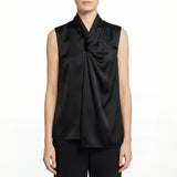 Satin twisted split blouse