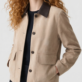 Theory Boxy suede patch pocket jacket