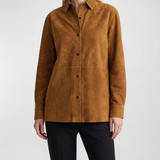 Theory Boxy suede shirt jacket