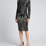 Tom Ford Animal-jacquard velvet midi skirt