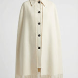 Fringe cape coat