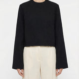 Raw-hem blouse