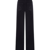 Wide-leg velvet trousers