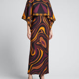 Pucci Cape-detail printed silk-twill maxi dress