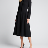 Valentino Garavani velvet-trim long coat dress