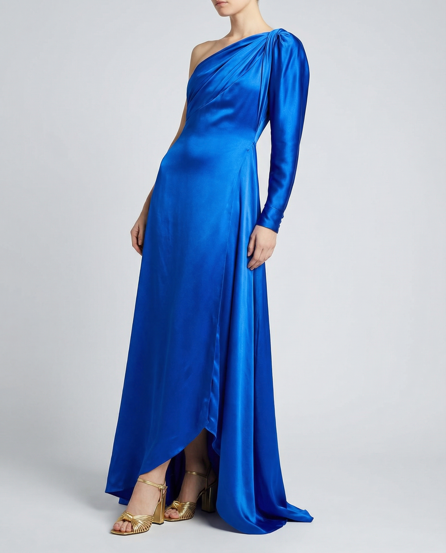 Valentino Garavani Silk satin one-shoulder gown Luisa World Valentino Garavani Silk satin one-shoulder gown Luisa World