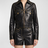 Versace Leather blouson jacket