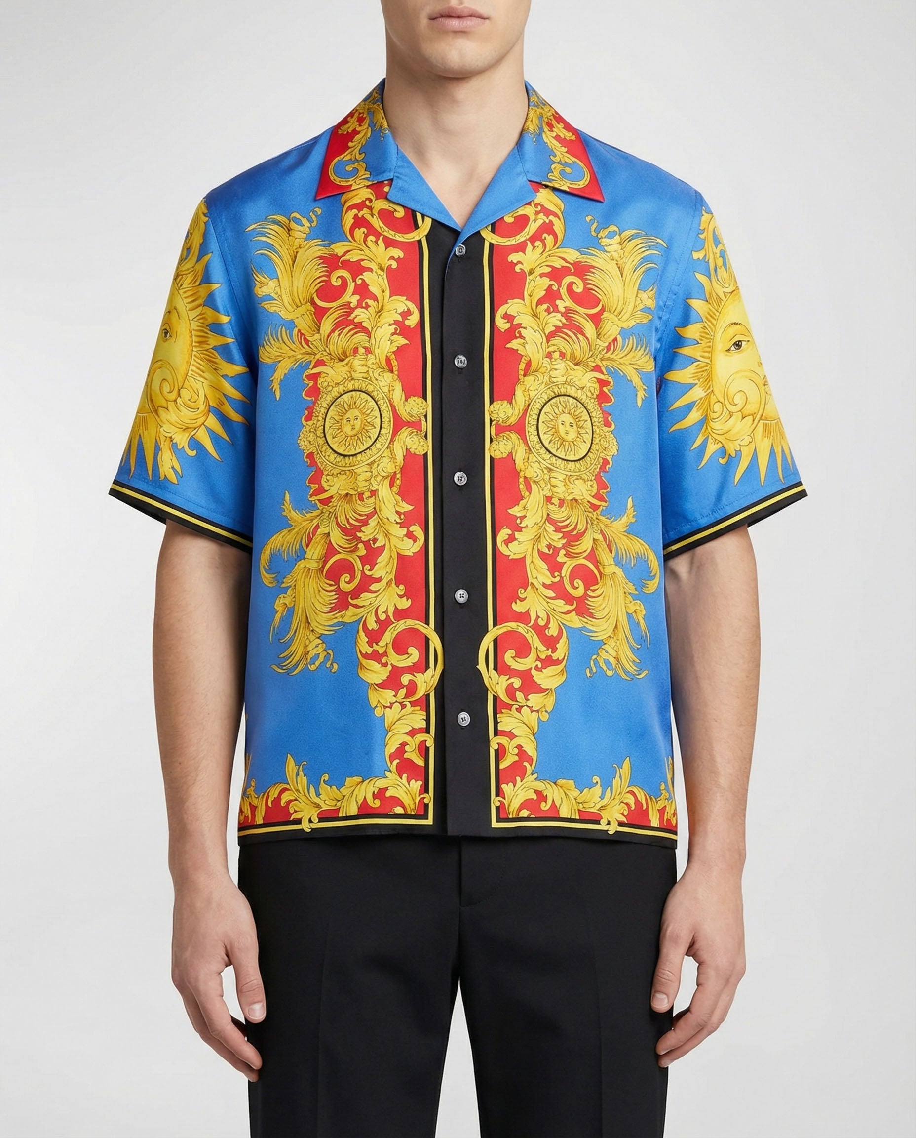 Versace Versace Printed silk twill regular shirt – Luisa World