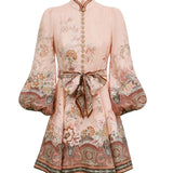 Zimmermann Floral print puff sleeve mini dress