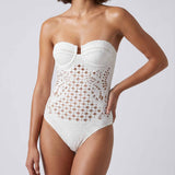 Zimmermann Indra embroidery one-piece swimsuit