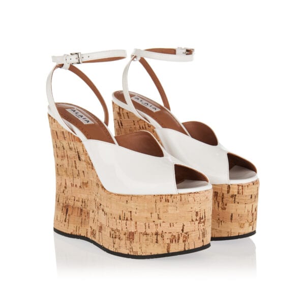 Riviera patent leather and cork wedges