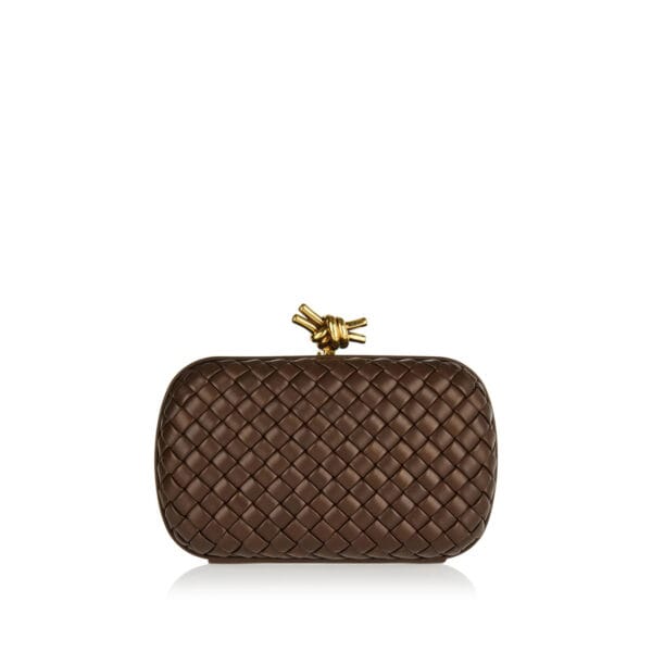 Knot padded-Intreccio leather minaudiere