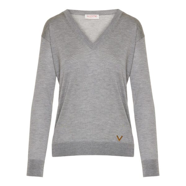 VGold detail cashmere sweater