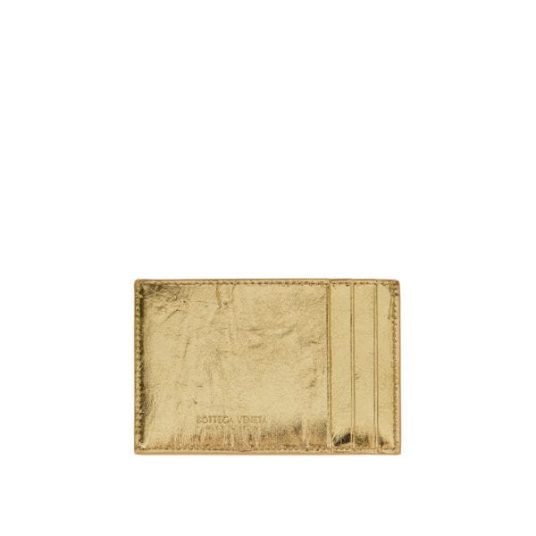 Intreccio metallic leather card case
