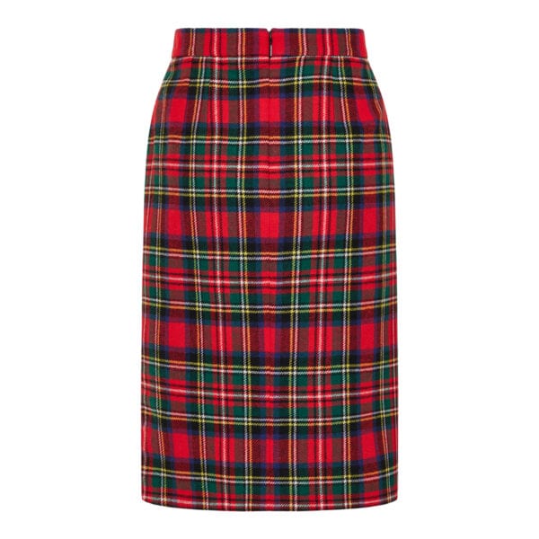 Tartan wool pencil skirt
