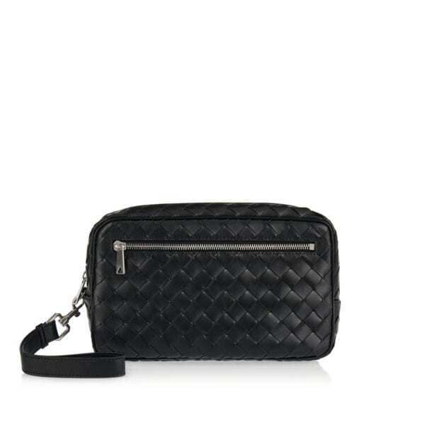 Leather pouch with wristlet