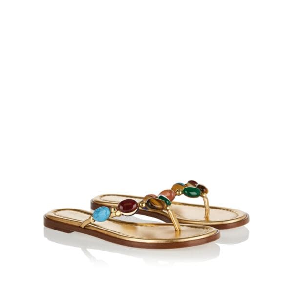 Shanti stone-embellished thong sandals