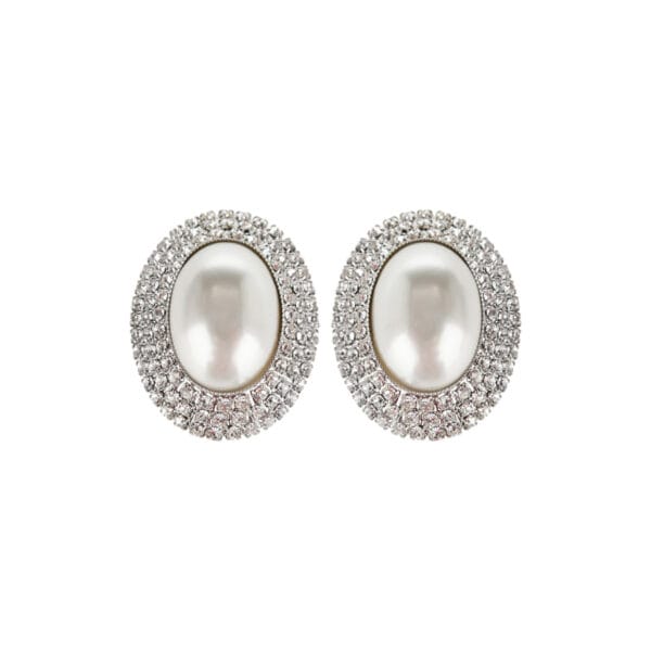 Pearl and crystal earrings