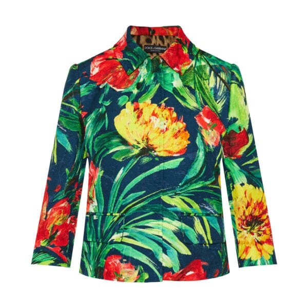 Bloom print brocade jacket