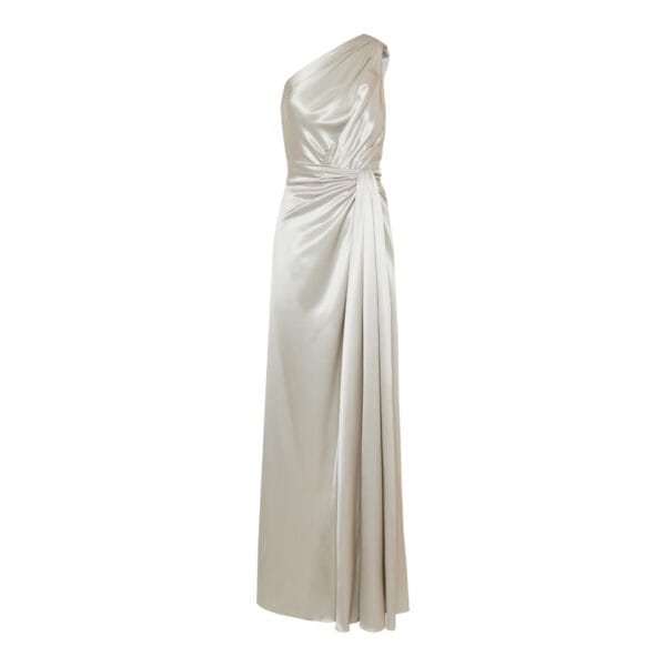 One-shoulder silk gown