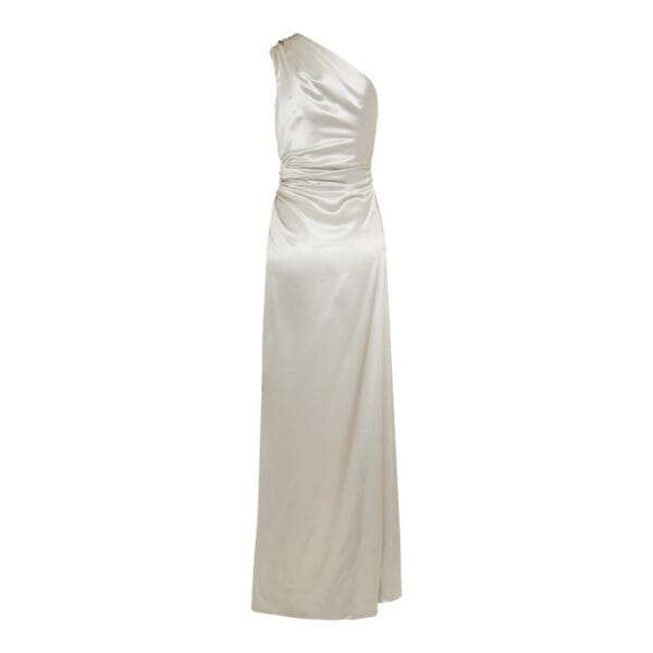 One-shoulder silk gown