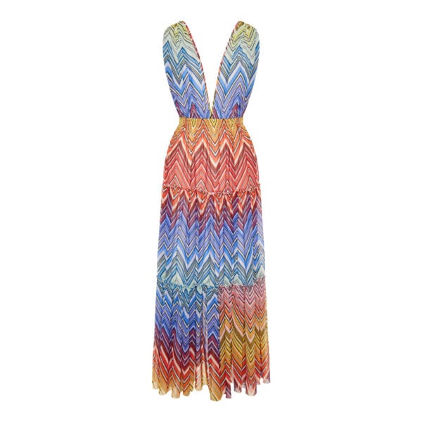 Printed tulle cover-up dress