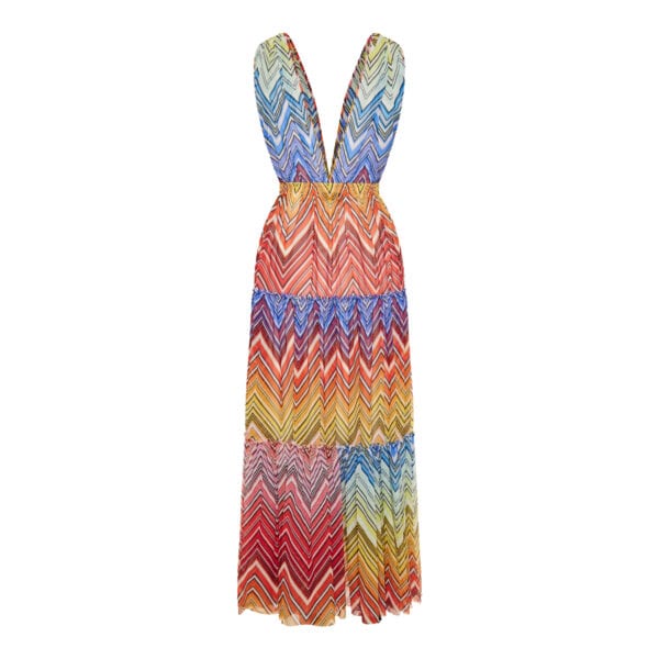 Printed tulle cover-up dress