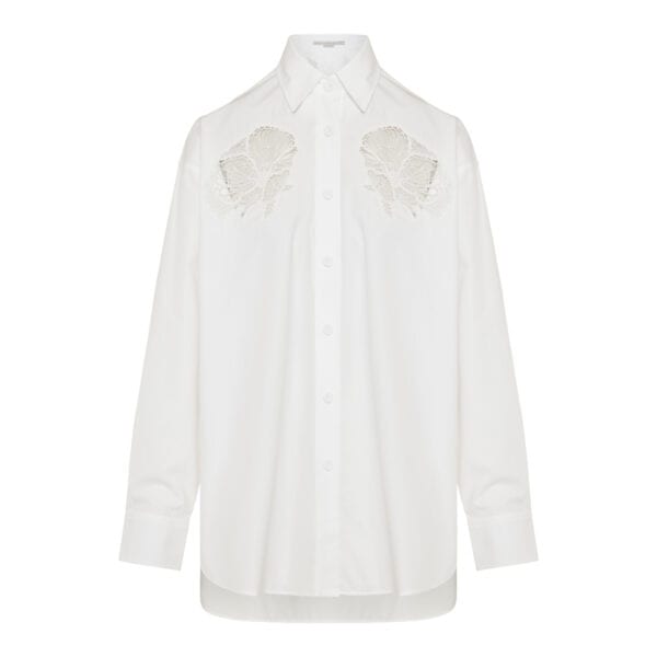 Lace-detail cotton shirt