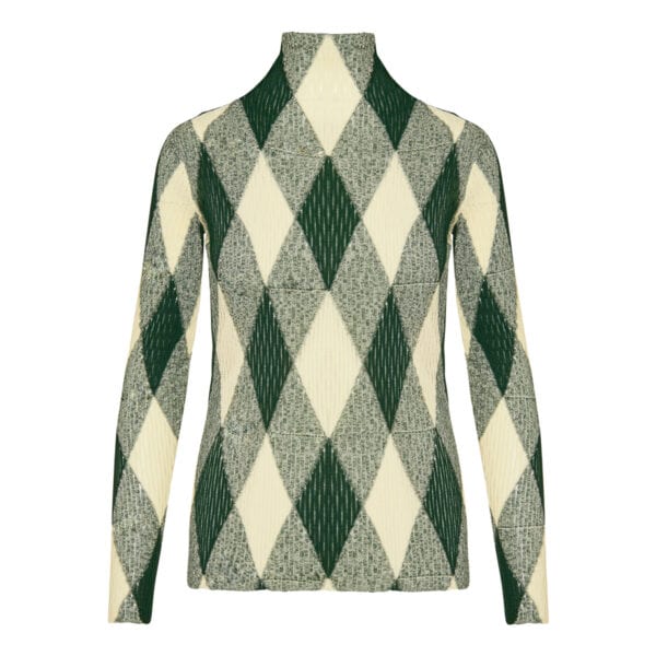 Argyle cotton-silk sweater