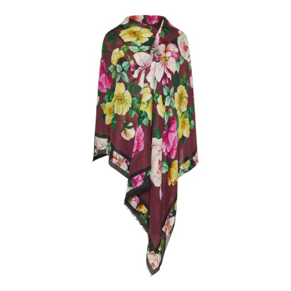 Camellia print modal shawl