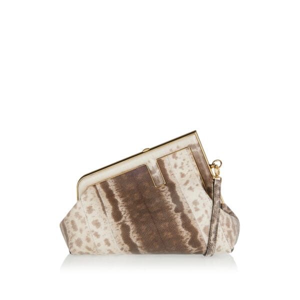 Fendi First small snake leather clutch