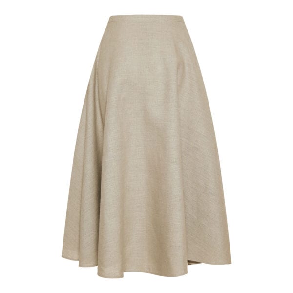 Linen canvas midi skirt